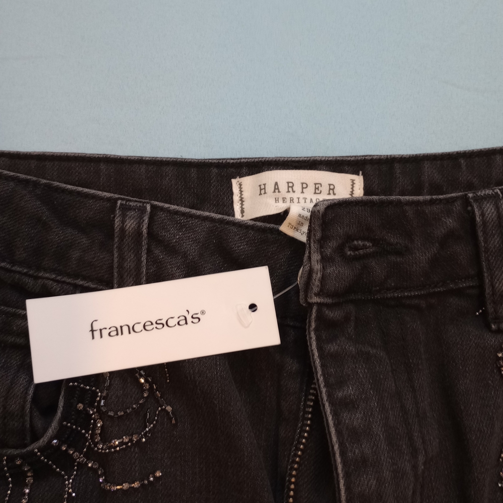 Francesca's Collections Dark Gray Straight Leg Jeans - Picture 3 of 9